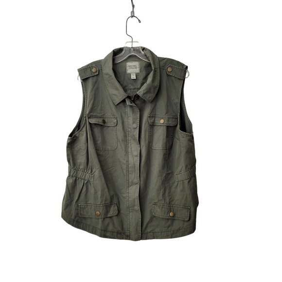 Rachael Hollis Jackets & Blazers - Rachel Hollis Olive Green Cargo Cotton Vest Size 1X